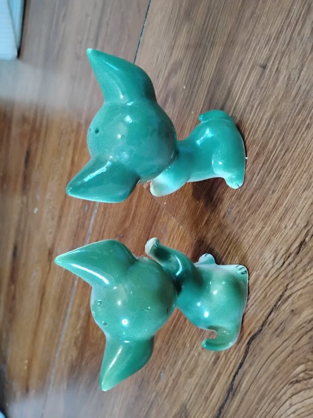 Vintage BP Products Green Cat Shaker Set Japan Anthropomorphic